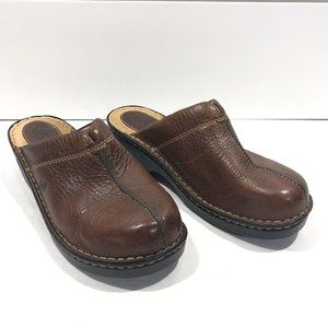 BOC Born Concept Women Brown Leather Slip On Mule Clog Shoe Size M10 EUR 42